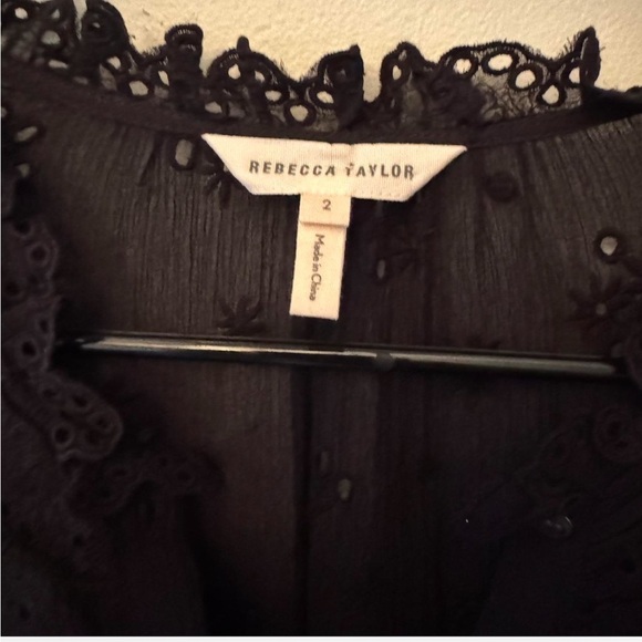 Rebecca Taylor Black Tiered Ruffled Mini Dress size 2 NO BELT** - Picture 3 of 6